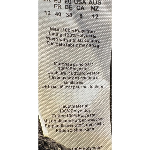 PrettyLittleThing Midi Dress Womens 8 Black Eyelet Crochet Zip Long Sleeves NWT - Picture 14 of 16